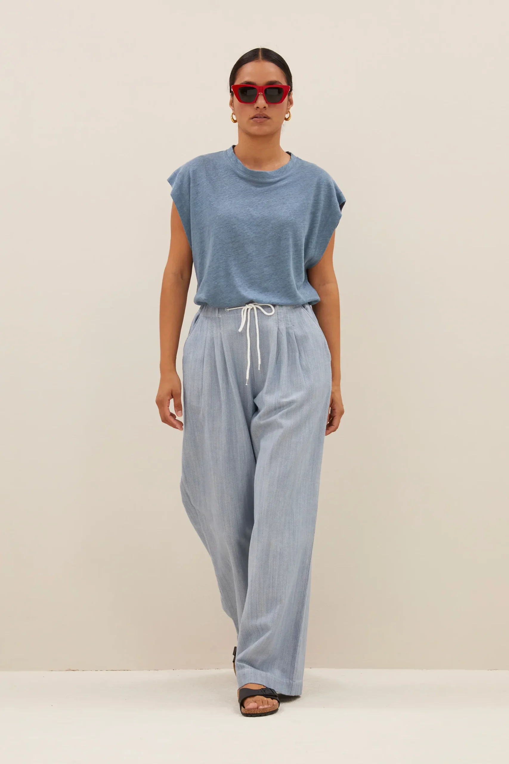 By bar mason linen top | blue stone^ Tops & Shirts