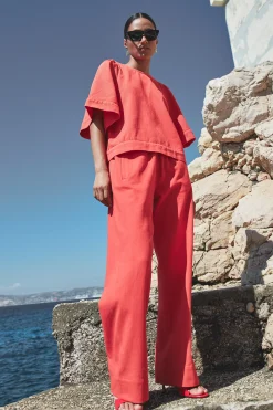 By bar mees twill pants | poppy red^ Hosen