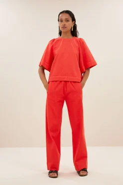 By bar mees twill pants | poppy red^ Hosen