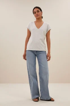 By bar momi logo top | light grey melee^ Tops & Shirts