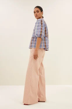 By bar neal stripe pants | pink milky stripe^ Hosen