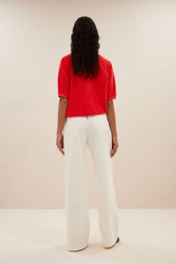 By bar neva slub top | poppy red^ Tops & Shirts