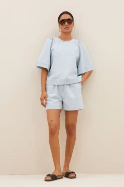 By bar olivia bleached denim blouse | bleached denim^ Blusen