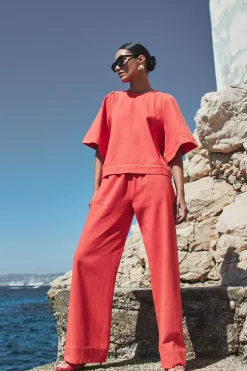 By bar olivia twill blouse | poppy red^ Blusen