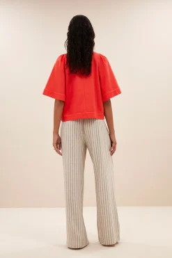 By bar olivia twill blouse | poppy red^ Blusen