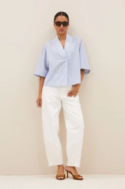By bar owen pinstripe blouse | sky blue^ Blusen
