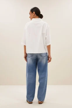By bar owen poplin blouse | white^ Blusen