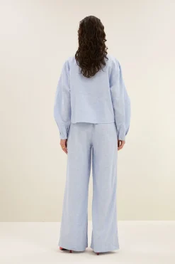 By bar penny pinstripe blouse | sky blue^ Blusen