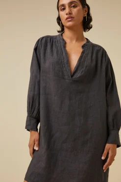 By bar resa linen dress | jet black^ Kleider