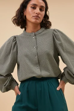 By bar rikki small check blouse | small check^ Blusen