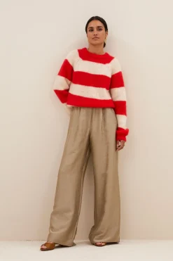 By bar sian stripe pullover | lipstick red stripe^ Strick