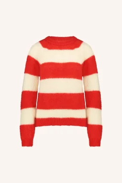 By bar sian stripe pullover | lipstick red stripe^ Strick