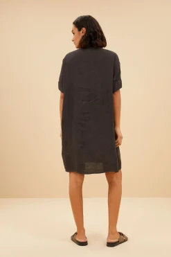By bar tais linen dress | jet black^ Kleider