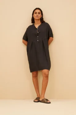 By bar tais linen dress | jet black^ Kleider