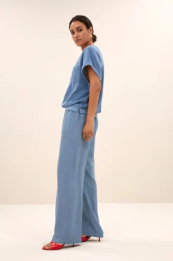 By bar tyler slub top | blue stone^ Tops & Shirts