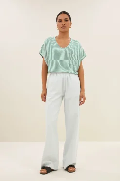 By bar tyler small stripe top | green small stripe^ Tops & Shirts
