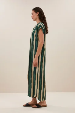 By bar victoria tie dye dress long | green tie dye stripe^ Kleider