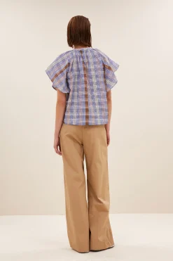 By bar vina check blouse | grid print^ Blusen