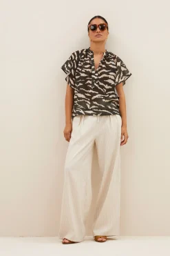 By bar vina zebra blouse | black zebra print^ Blusen