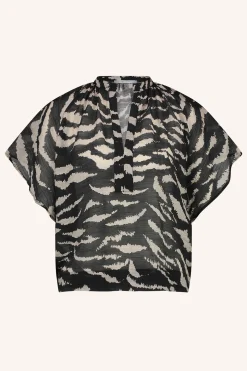 By bar vina zebra blouse | black zebra print^ Blusen
