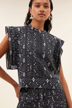 By bar xena midnight ikat blouse | midnight ikat^ Blusen