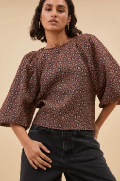 By bar zasu jacquard blouse | brown panter print^ Blusen