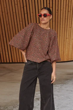 By bar zasu jacquard blouse | brown panter print^ Blusen