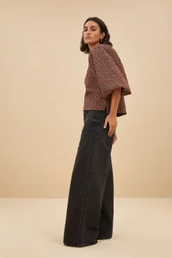By bar zasu jacquard blouse | brown panter print^ Blusen