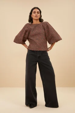 By bar zasu jacquard blouse | brown panter print^ Blusen